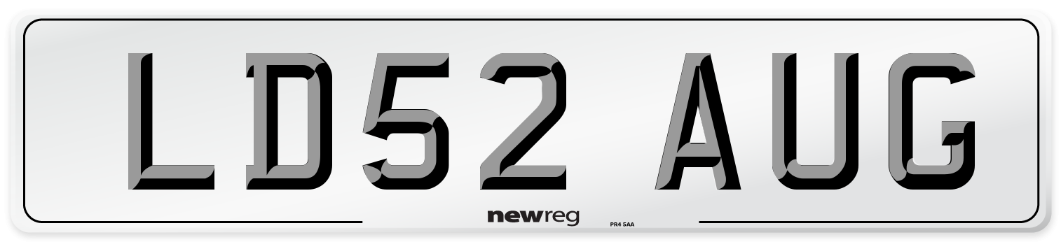 LD52 AUG Number Plate from New Reg